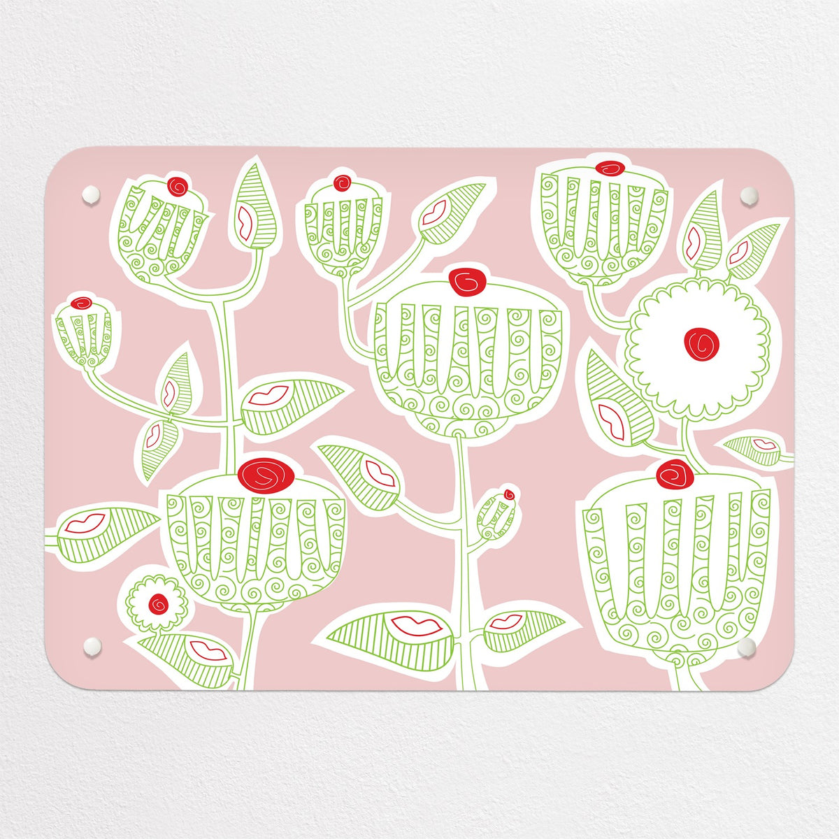 Cupcake Plant magnetic notice board in Cupcake Plant - Pink, small size, 55 × 40 cm