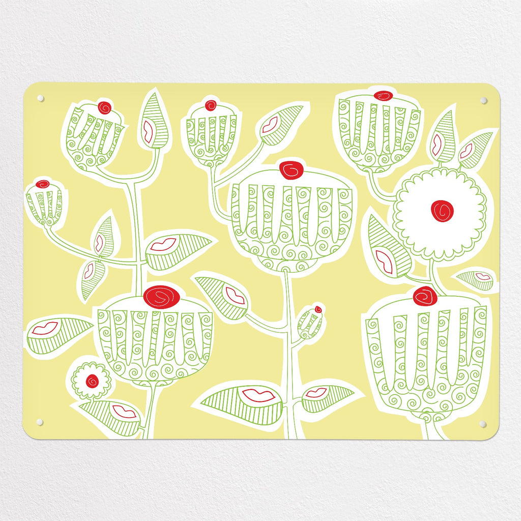 Cupcake Plant magnetic notice board in Cupcake Plant - Yellow, large size, 100 × 75 cm