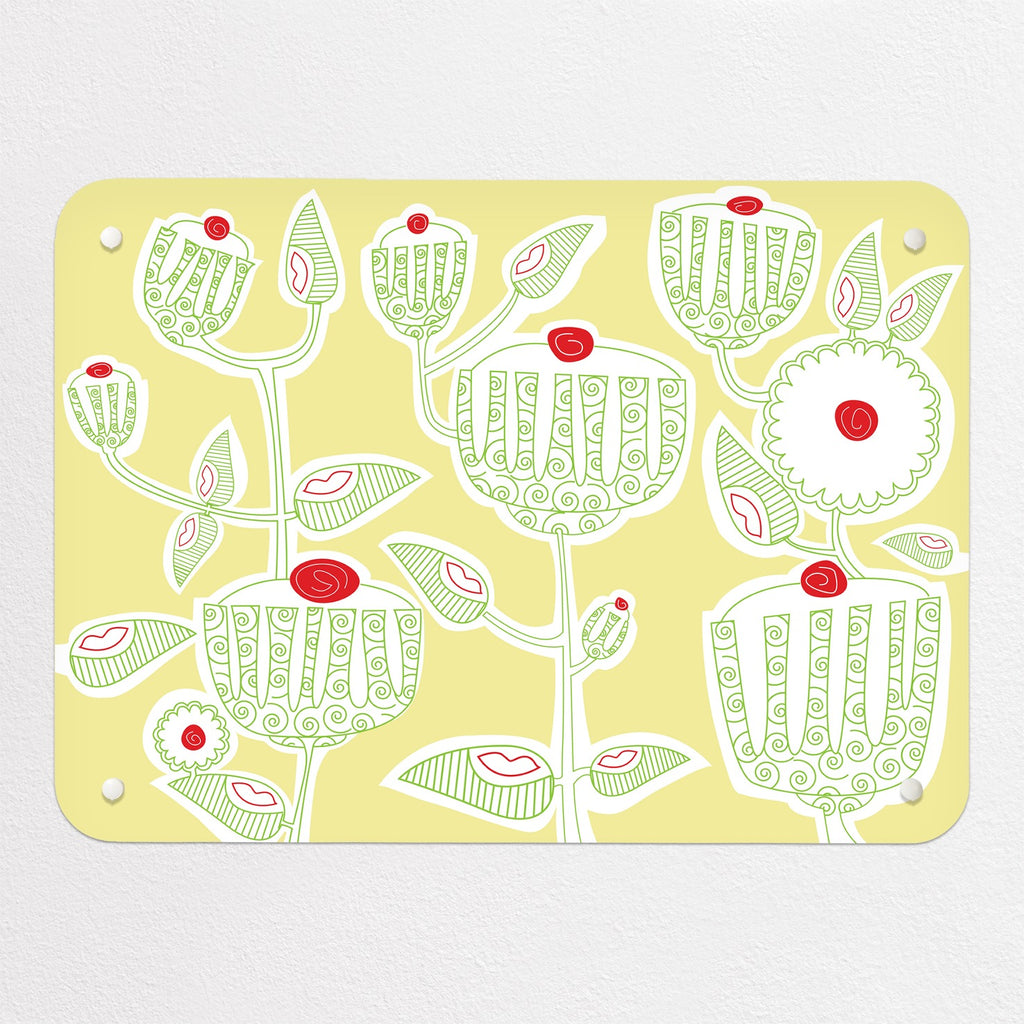Cupcake Plant magnetic notice board in Cupcake Plant - Yellow, small size, 55 × 40 cm