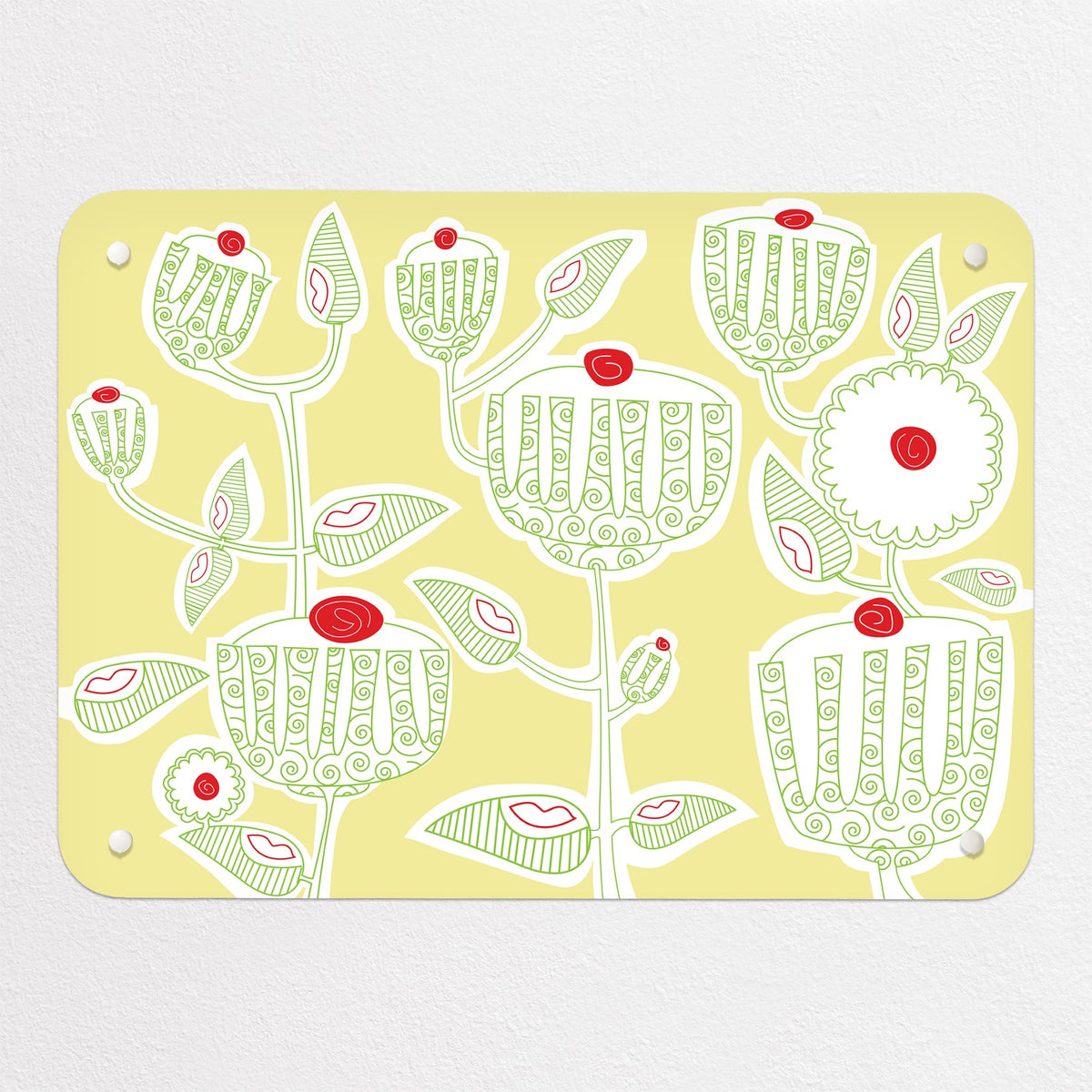 Cupcake Plant magnetic notice board in Cupcake Plant - Yellow, small size, 55 × 40 cm