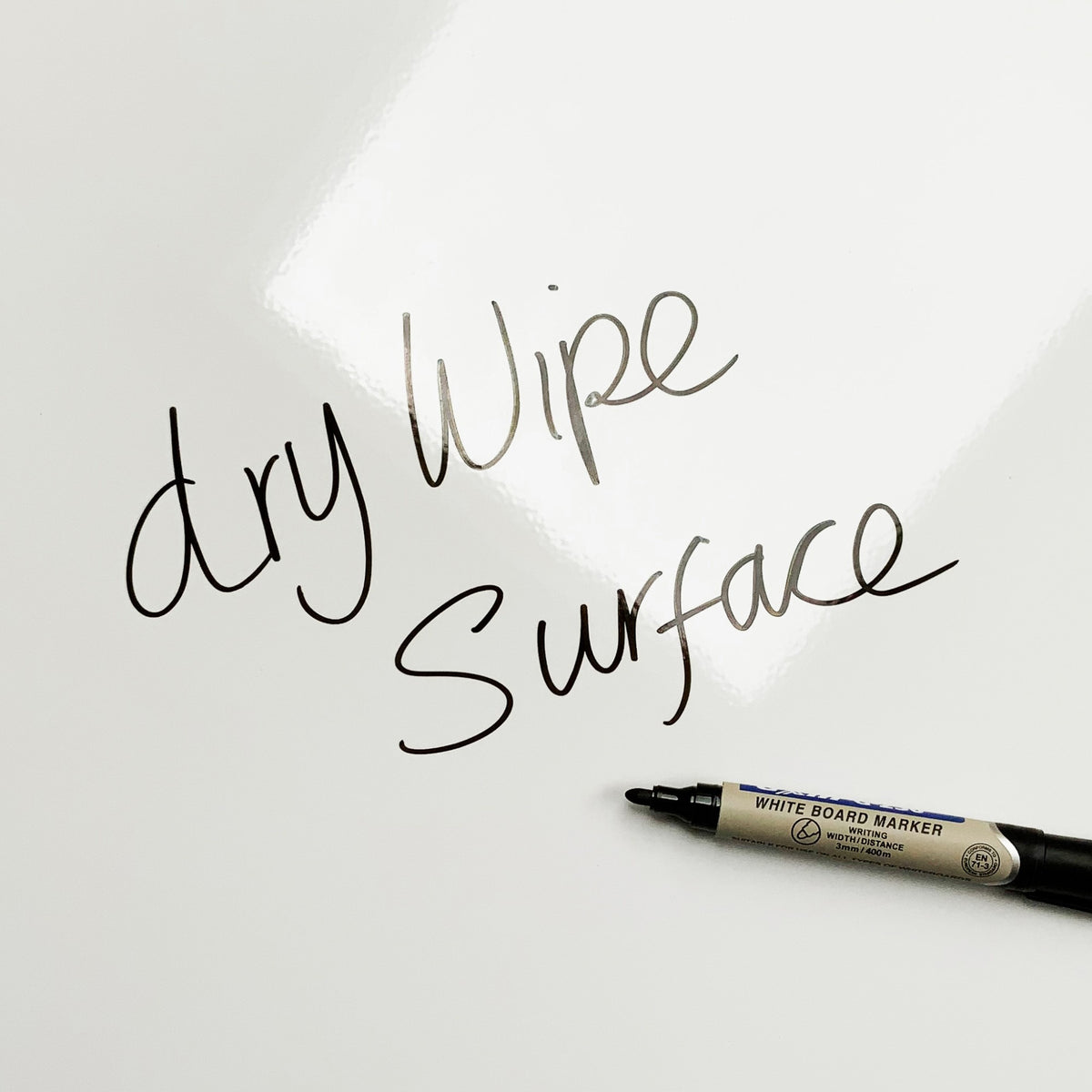 The words dry wipe surface written in marker pen on the Cyclists magnetic notice board