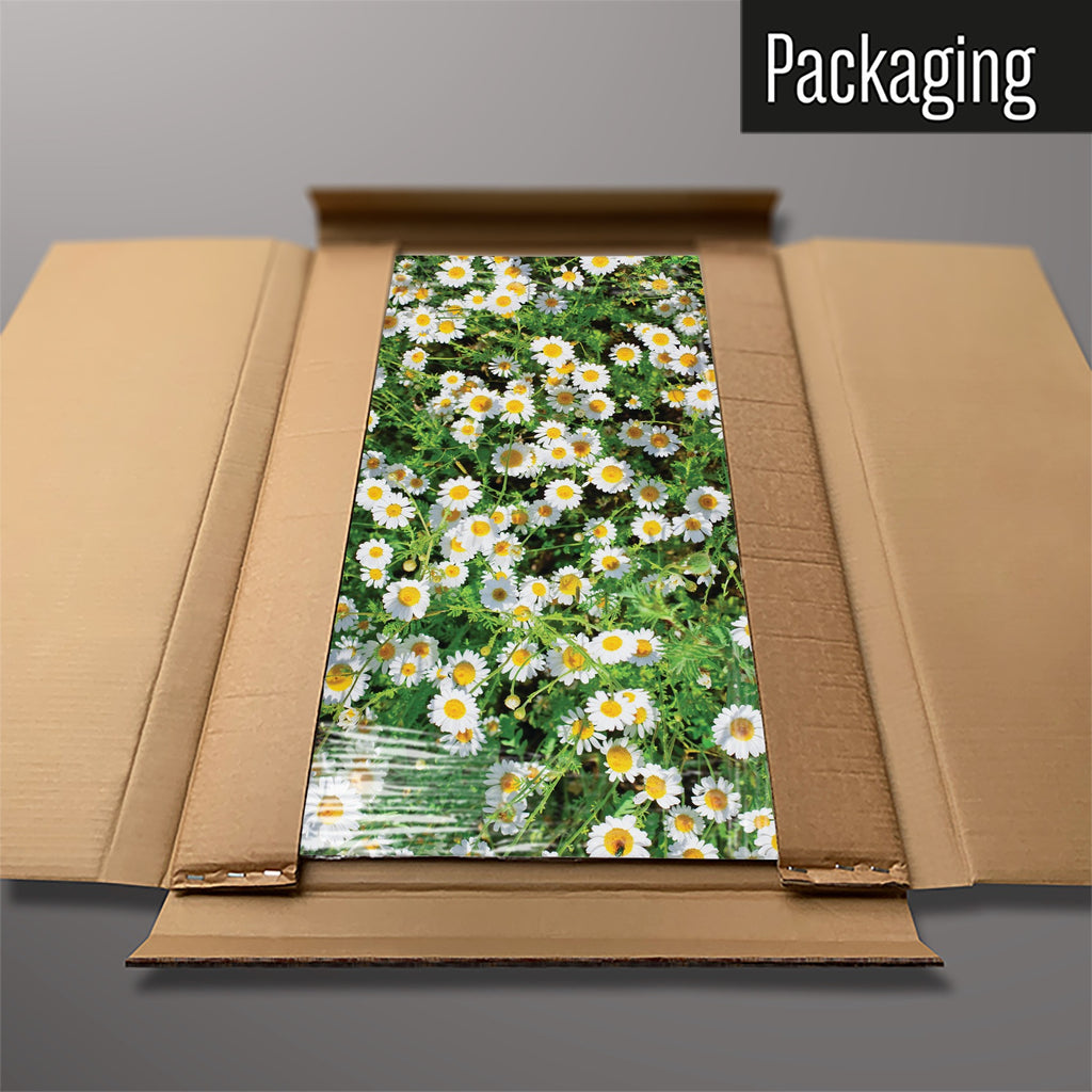 The Daisies magnetic notice board in Daisies packed flat in its cardboard box