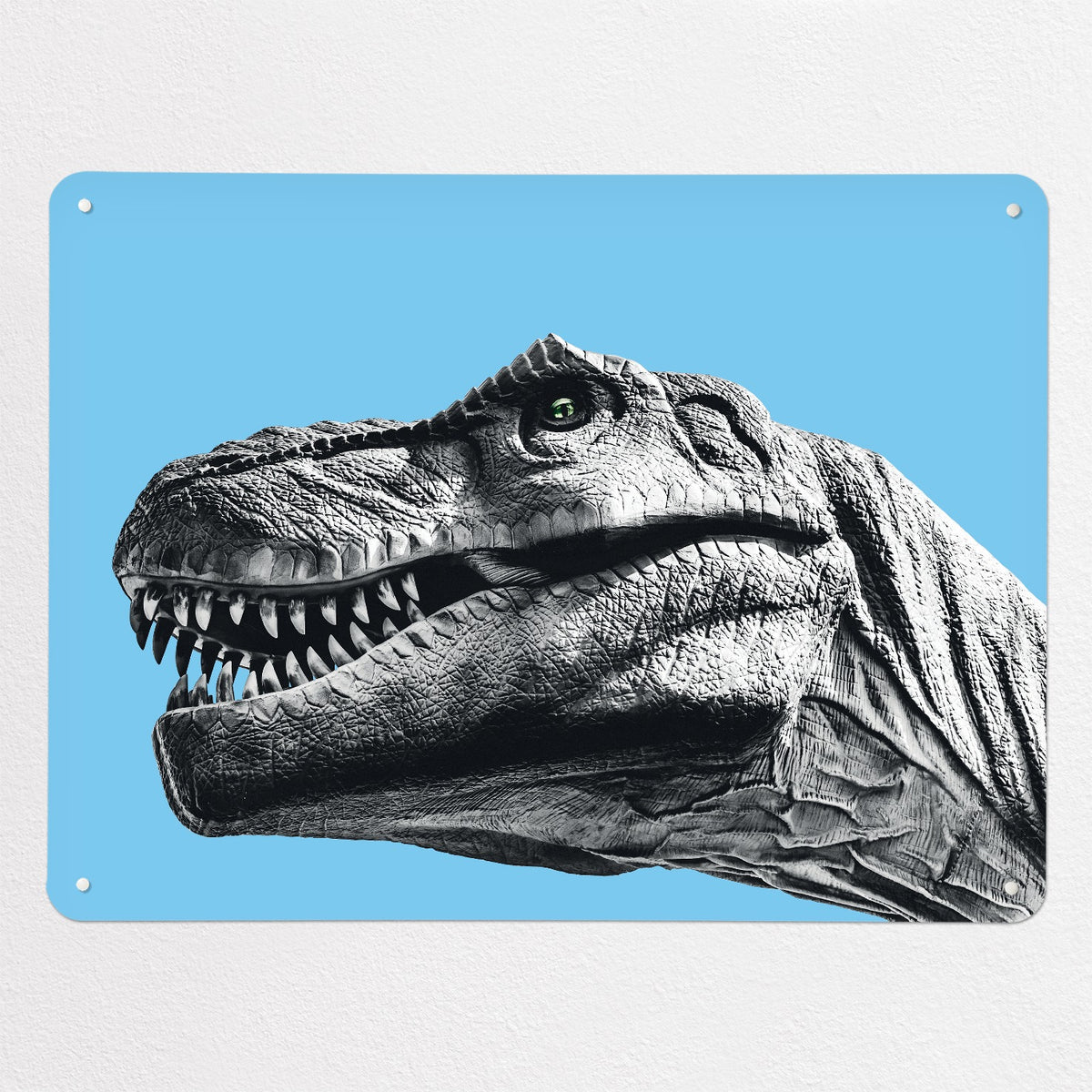 Dinosaur magnetic notice board in blue, large size, 100 × 75 cm