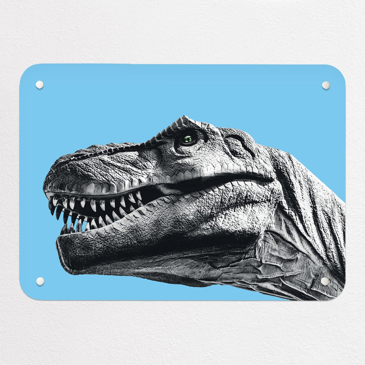 Dinosaur magnetic notice board in blue, small size, 55 × 40 cm