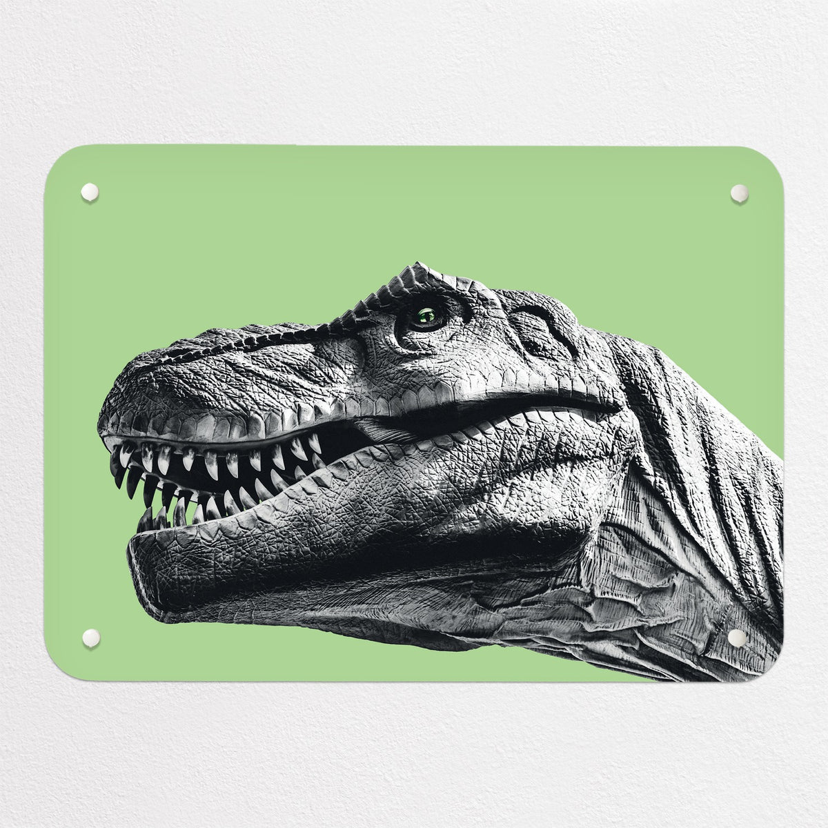 Dinosaur magnetic notice board in green, small size, 55 × 40 cm