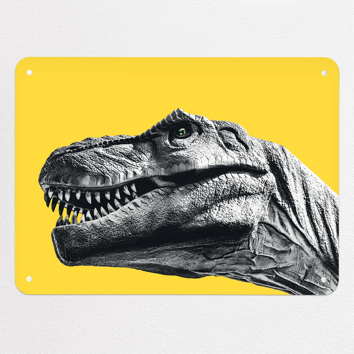 Dinosaur magnetic notice board in yellow, medium size, 75 × 55 cm
