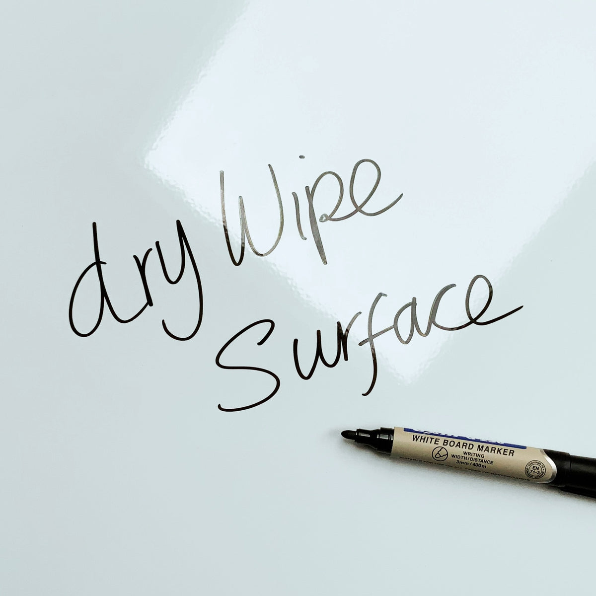 The words dry wipe surface written in marker pen on the Exotic Fruit Exotic Fruit magnetic notice board