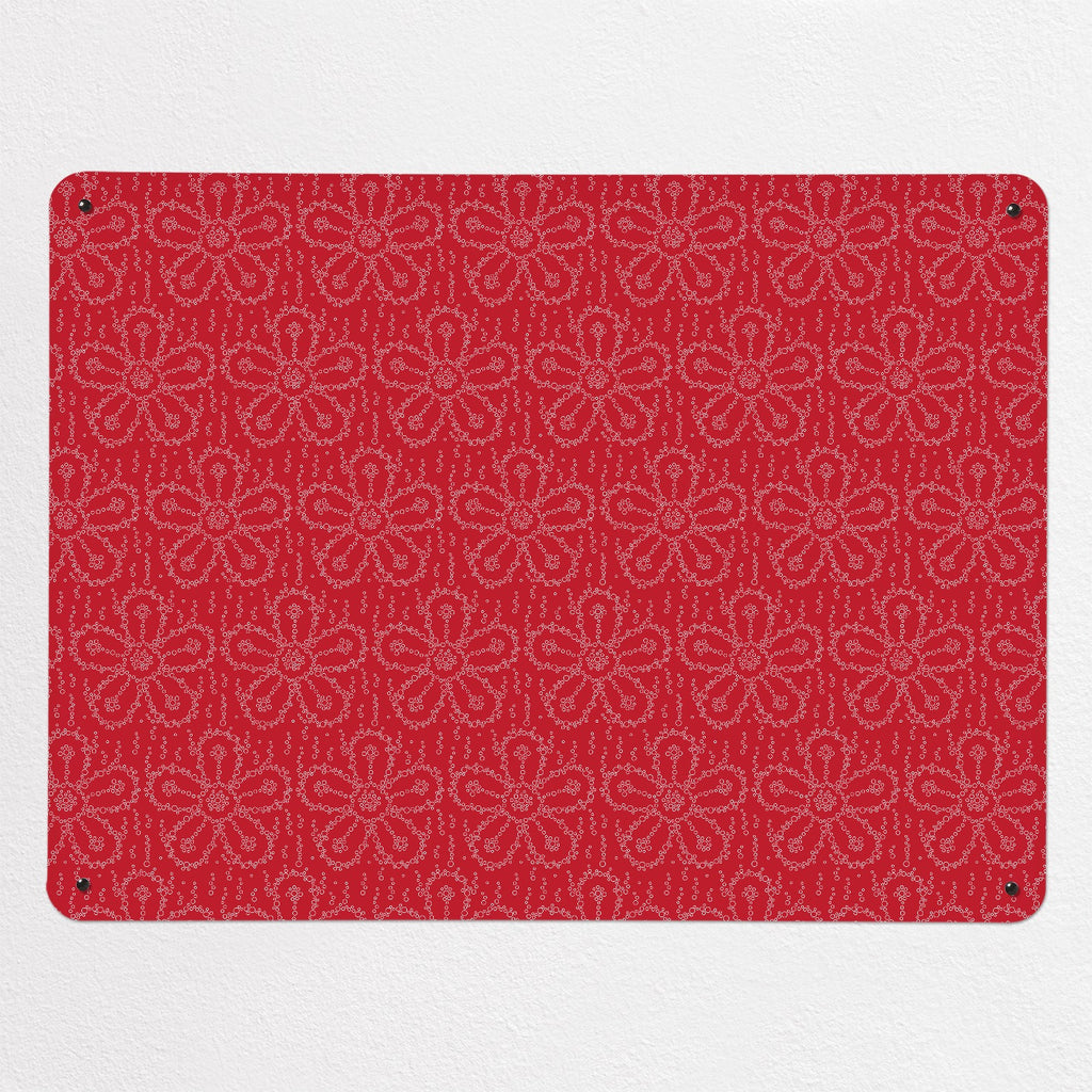 Fizzy Flowers magnetic notice board in Cherryade, large size, 100 × 75 cm