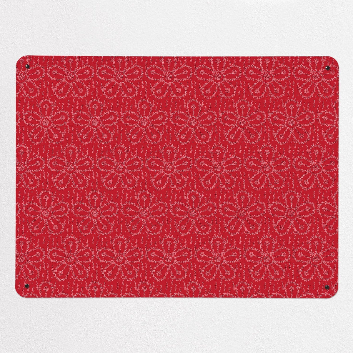 Fizzy Flowers magnetic notice board in Cherryade, large size, 100 × 75 cm