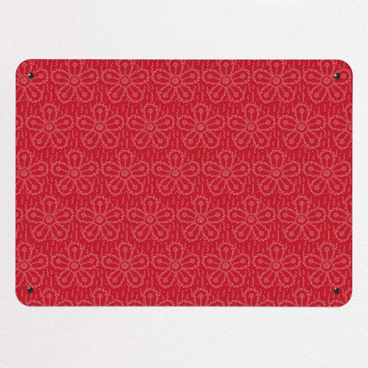 Fizzy Flowers magnetic notice board in Cherryade, medium size, 75 × 55 cm