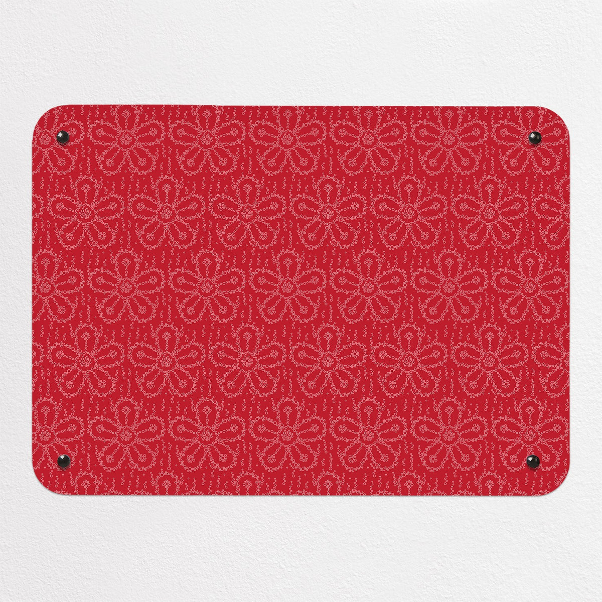 Fizzy Flowers magnetic notice board in Cherryade, small size, 55 × 40 cm