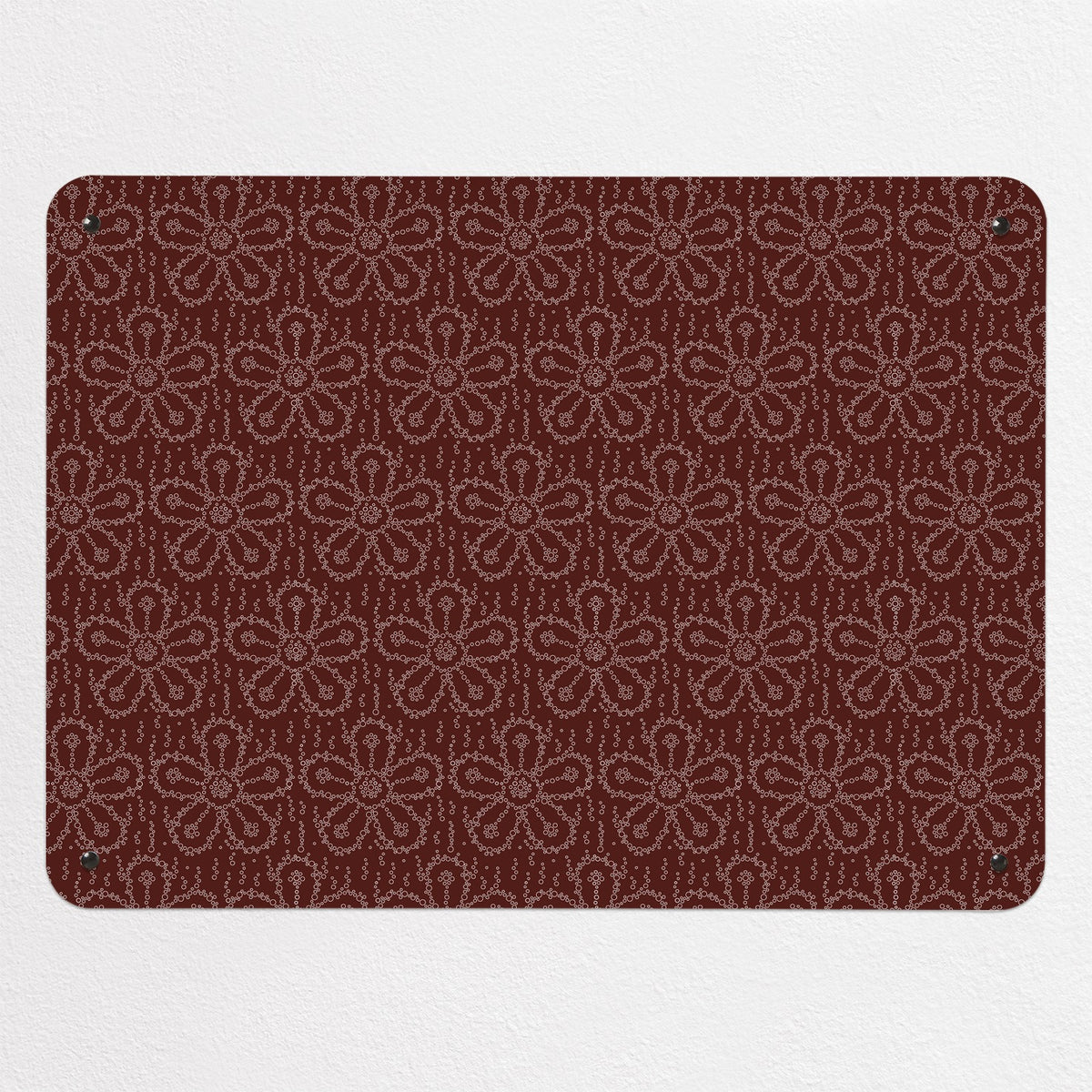 Fizzy Flowers magnetic notice board in Cola, medium size, 75 × 55 cm