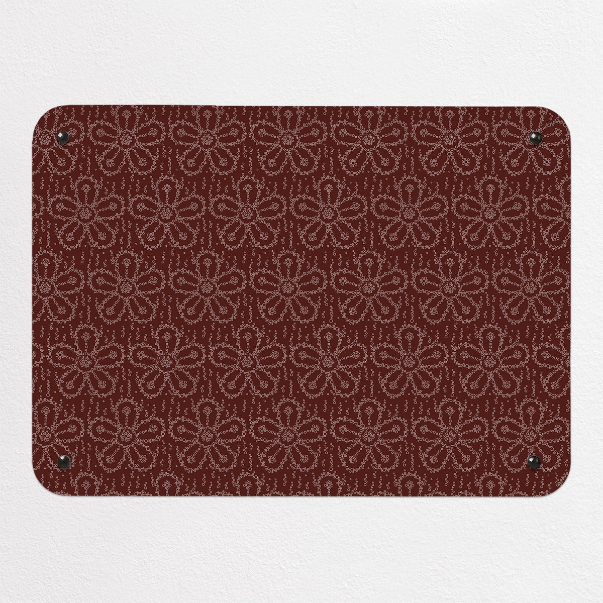 Fizzy Flowers magnetic notice board in Cola, small size, 55 × 40 cm