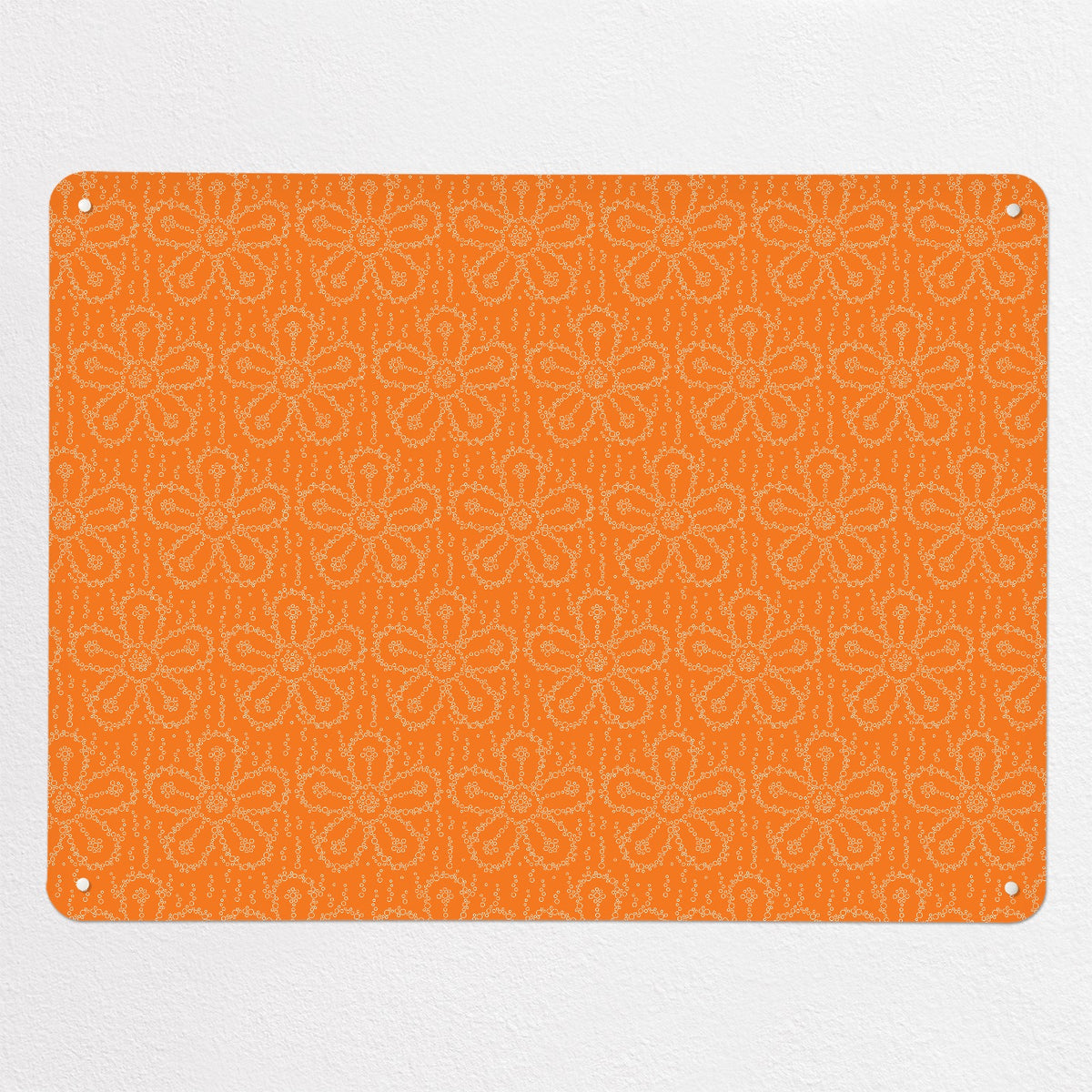 Fizzy Flowers magnetic notice board in Orangeade, large size, 100 × 75 cm