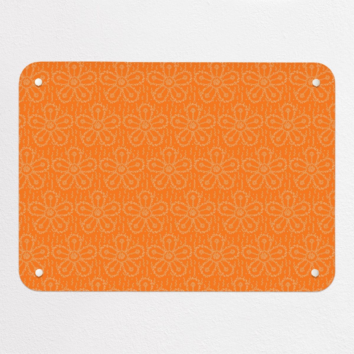 Fizzy Flowers magnetic notice board in Orangeade, small size, 55 × 40 cm