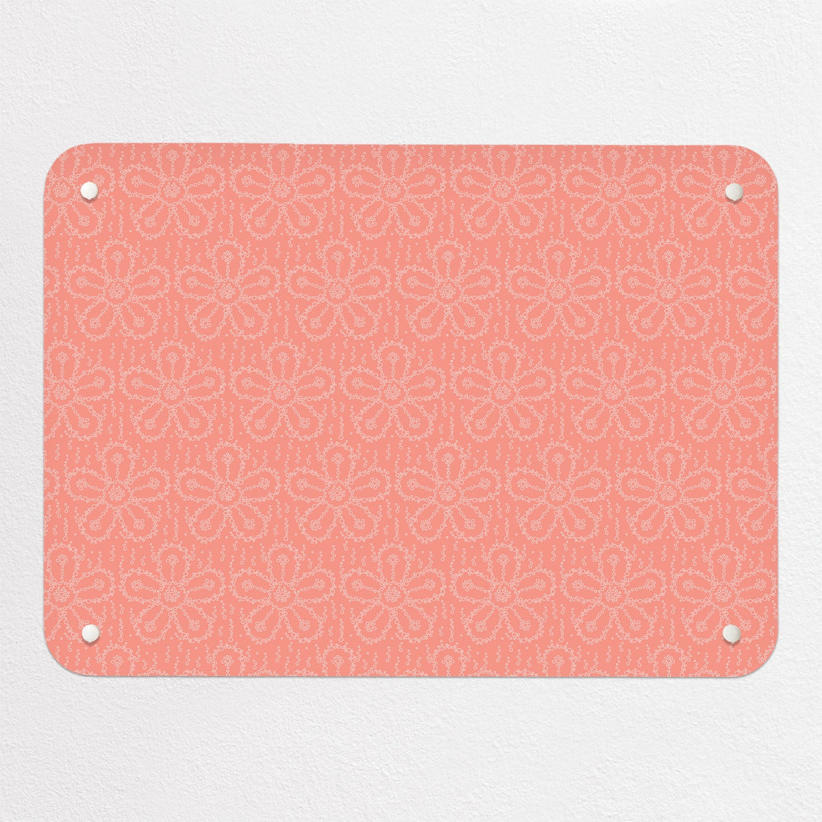 Fizzy Flowers magnetic notice board in Pink Fizz, small size, 55 × 40 cm