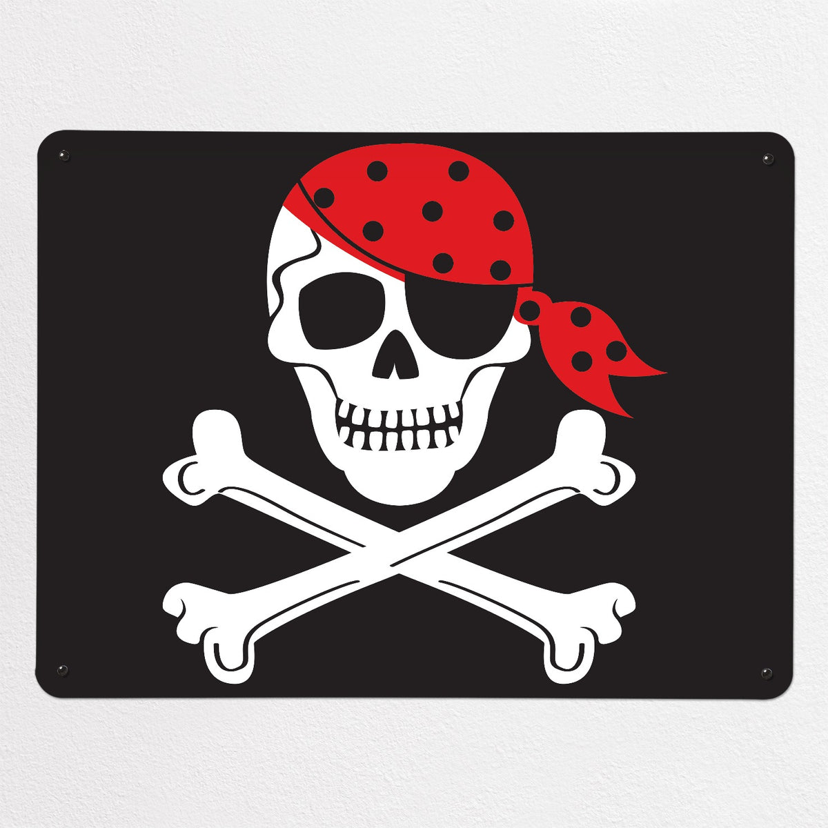 Flags magnetic notice board in Pirate Flag - Jolly Roger, large size, 100 × 75 cm