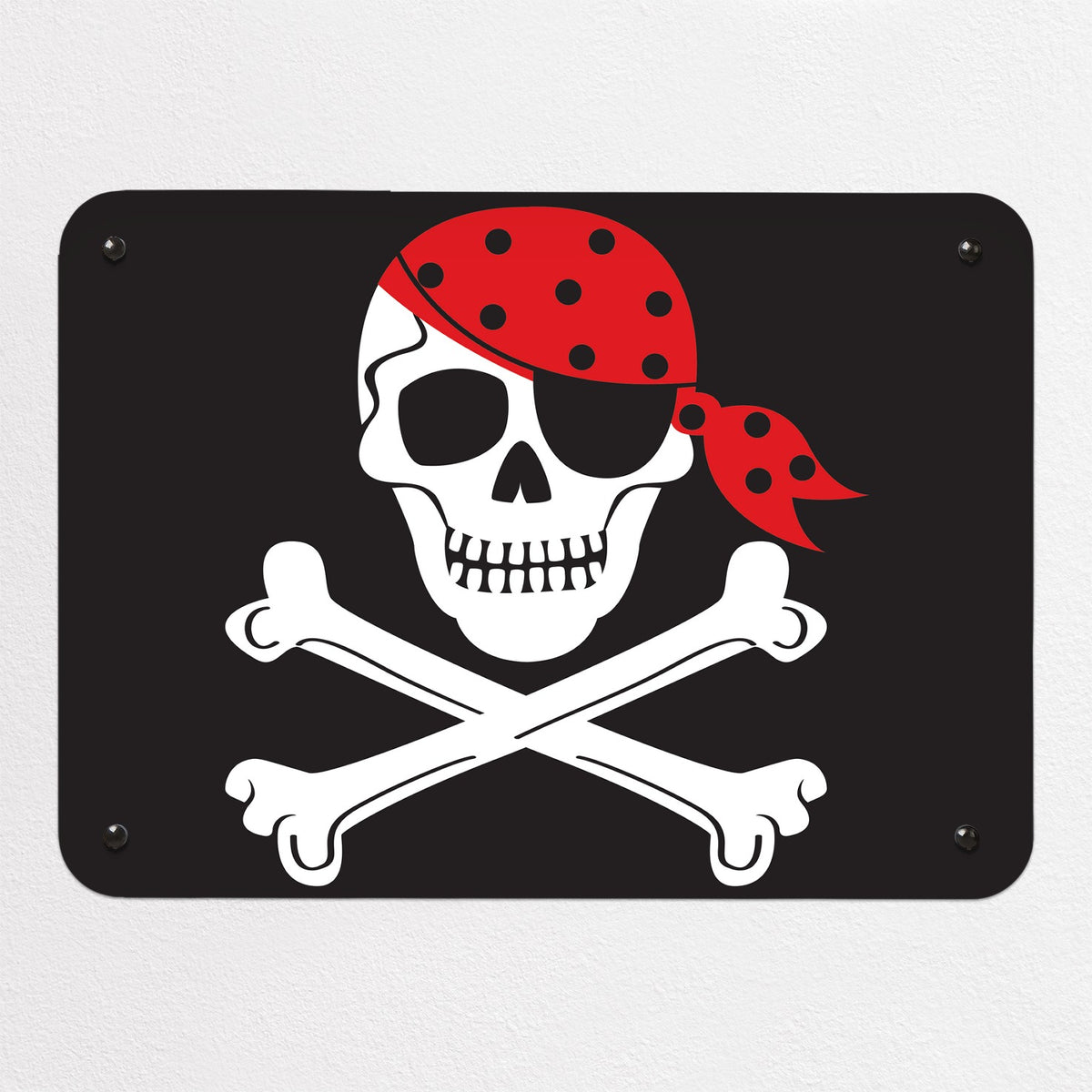 Flags magnetic notice board in Pirate Flag - Jolly Roger, small size, 55 × 40 cm