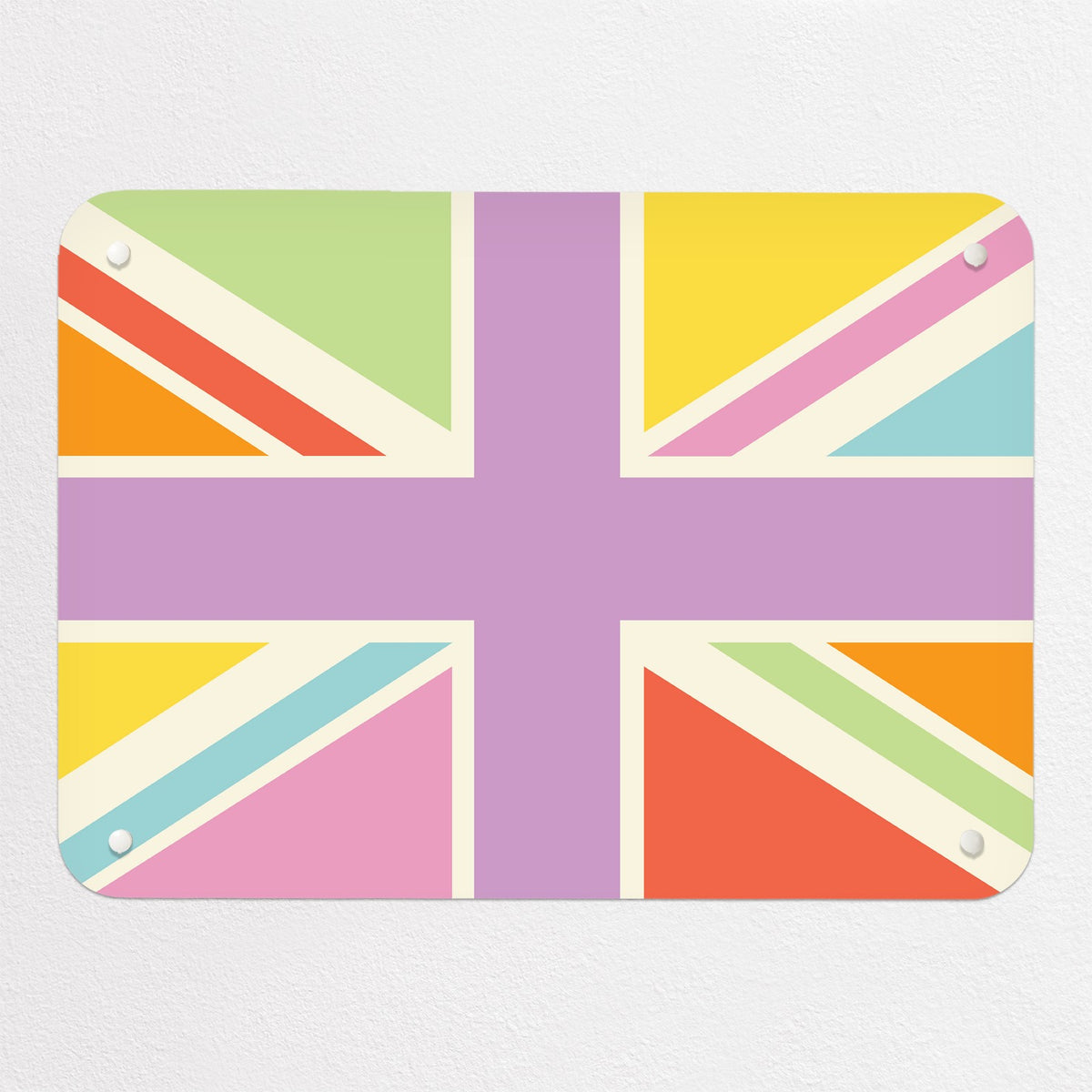 Flags magnetic notice board in Union Jack Multi Colours, small size, 55 × 40 cm