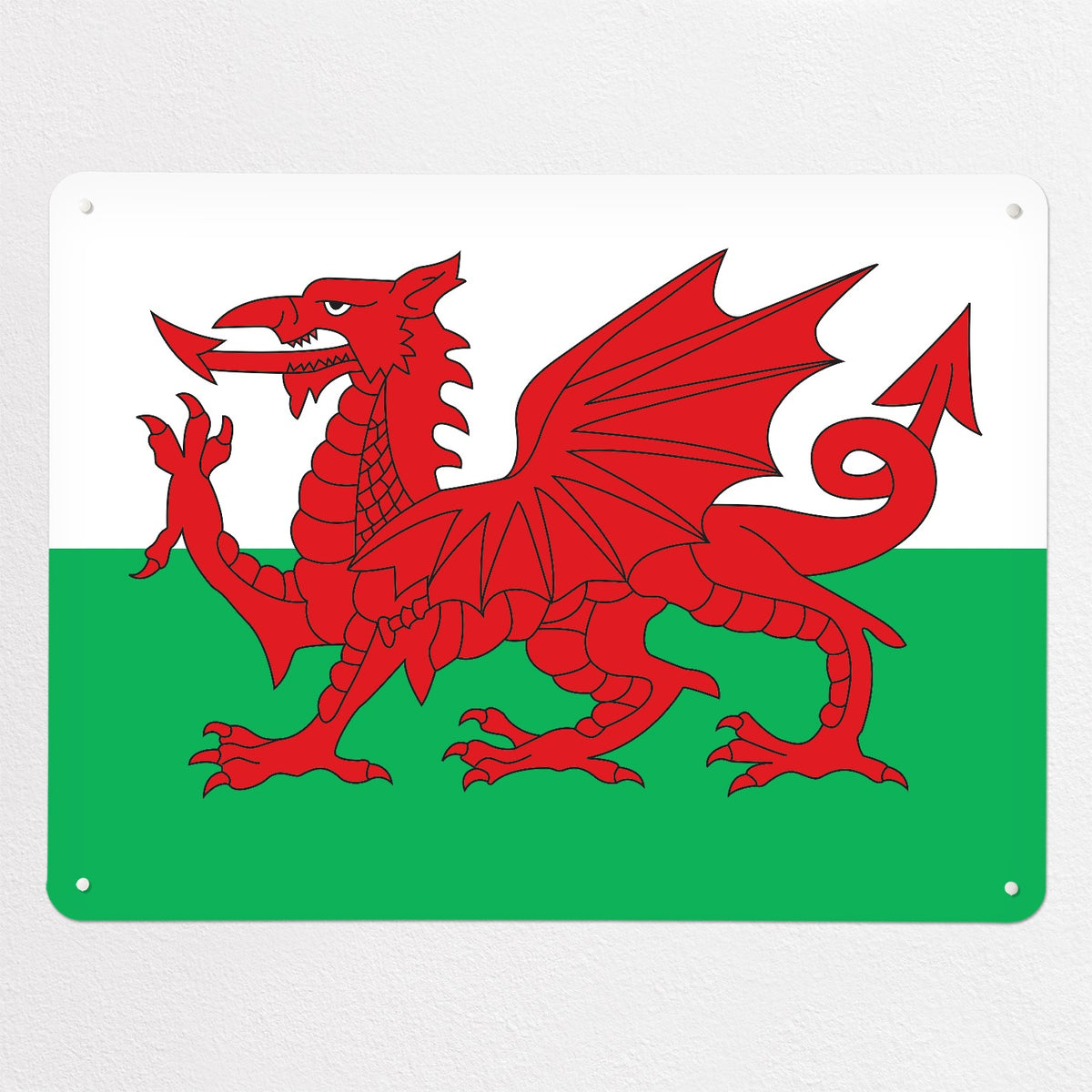 Flags magnetic notice board in Welsh Flag, large size, 100 × 75 cm