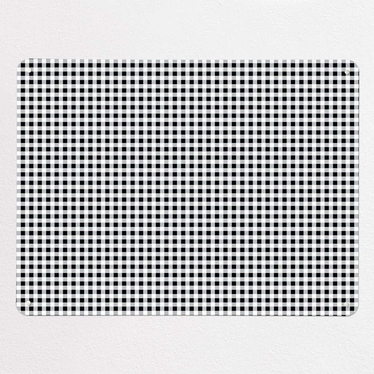 Gingham magnetic notice board in Black & White, large size, 100 × 75 cm