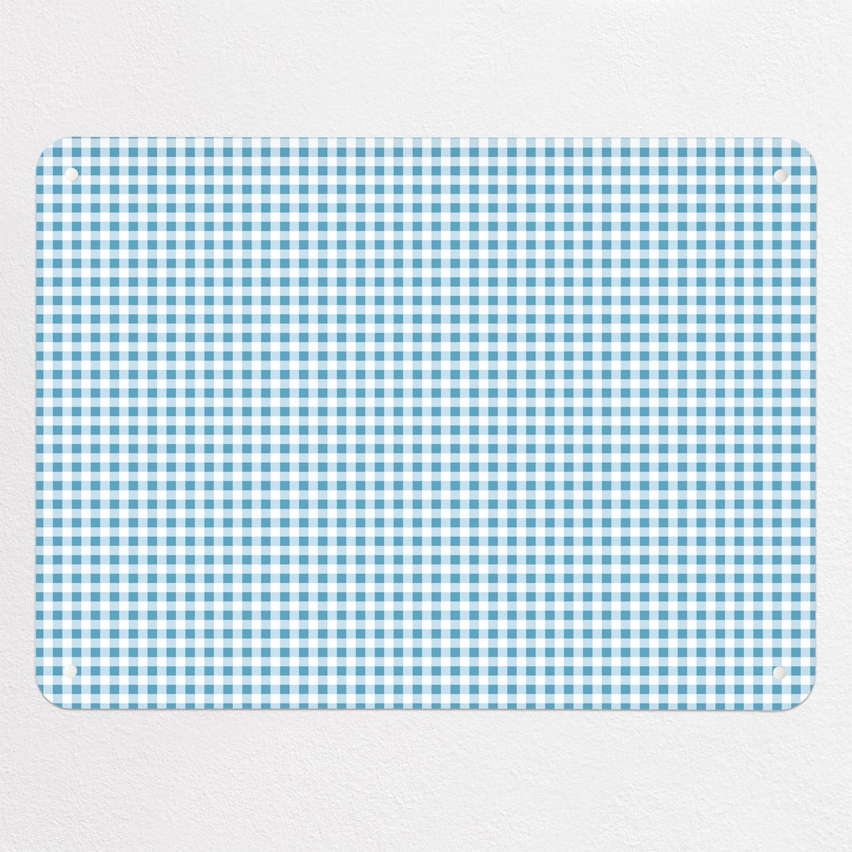 Gingham magnetic notice board in Blue, medium size, 75 × 55 cm