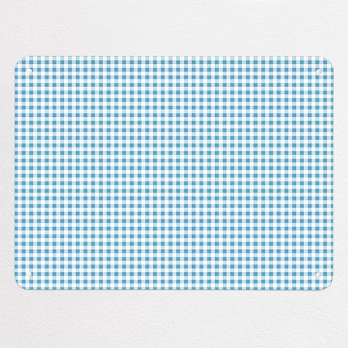 Gingham magnetic notice board in Blue, medium size, 75 × 55 cm