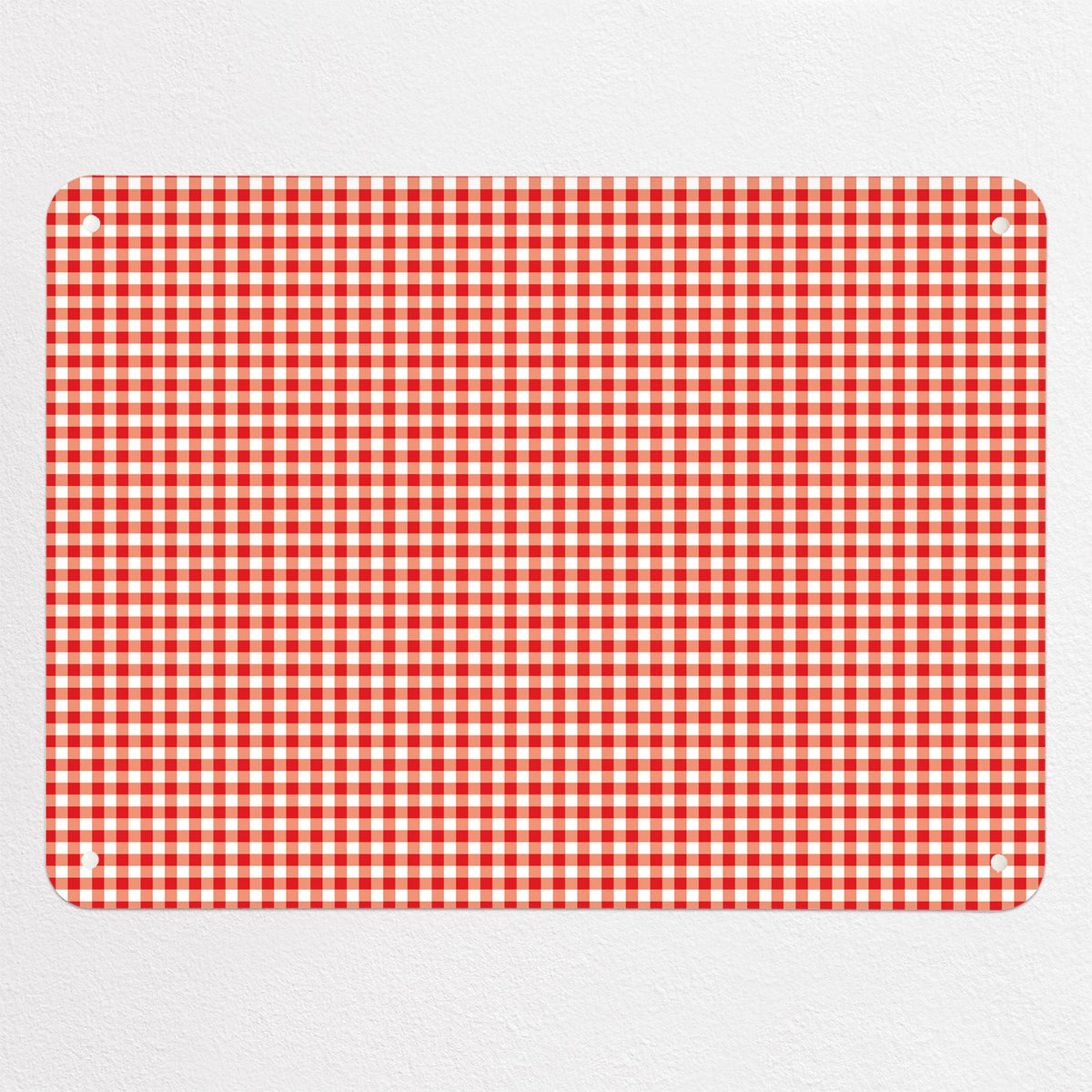Gingham magnetic notice board in Red, medium size, 75 × 55 cm