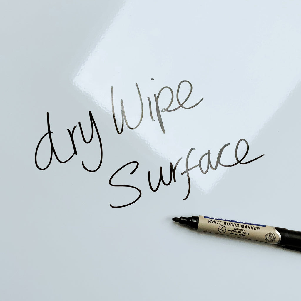 The words dry wipe surface written in marker pen on the Heydar Aliyev Centre magnetic notice board