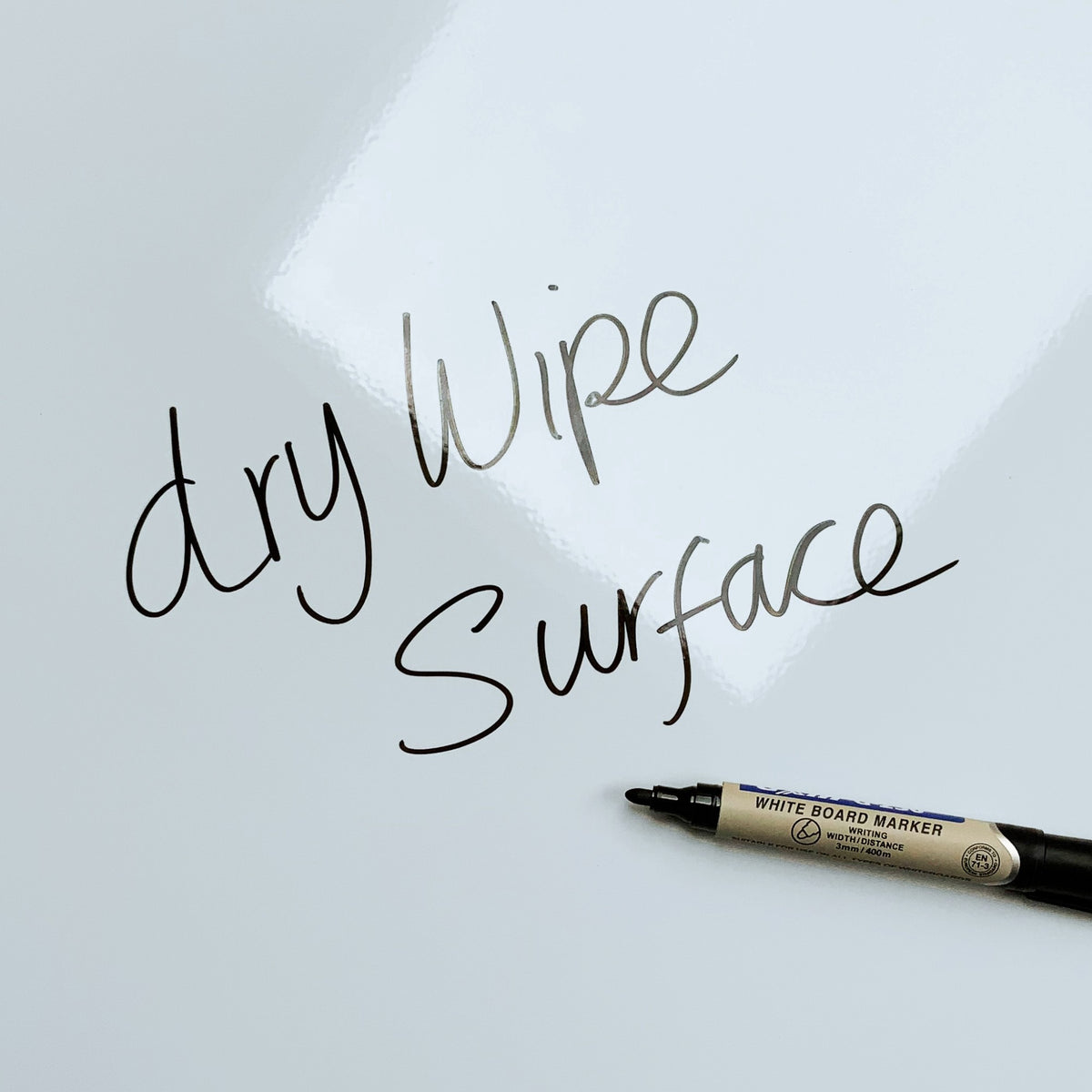 The words dry wipe surface written in marker pen on the Heydar Aliyev Centre magnetic notice board