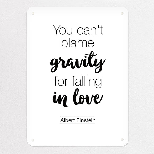 Inspirational Quote Albert Einstein magnetic notice board in White, medium size, 55 × 75 cm