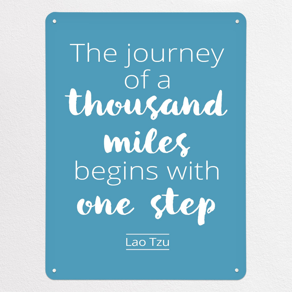 Inspirational Quote Lao Tzu magnetic notice board in Blue, large size, 75 × 100 cm