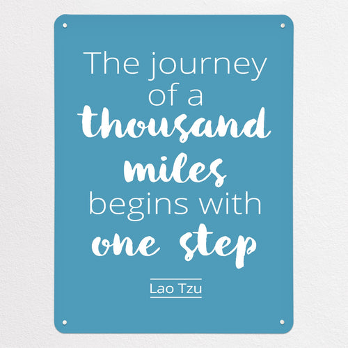 Inspirational Quote Lao Tzu magnetic notice board in Blue, large size, 75 × 100 cm