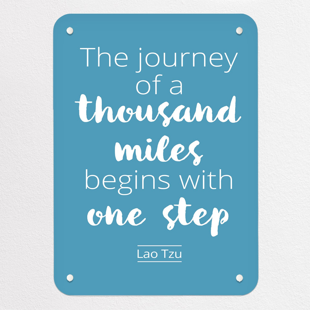 Inspirational Quote Lao Tzu magnetic notice board in Blue, small size, 40 × 55 cm