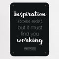 Inspirational Quote Pablo Picasso magnetic notice board in Dark Blue, small size, 40 × 55 cm