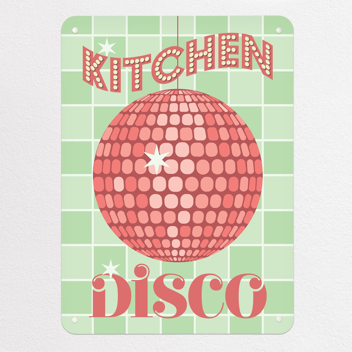Kitchen Disco magnetic notice board in Pink, medium size, 55 × 75 cm