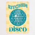 Kitchen Disco magnetic notice board in Teal, small size, 40 × 55 cm