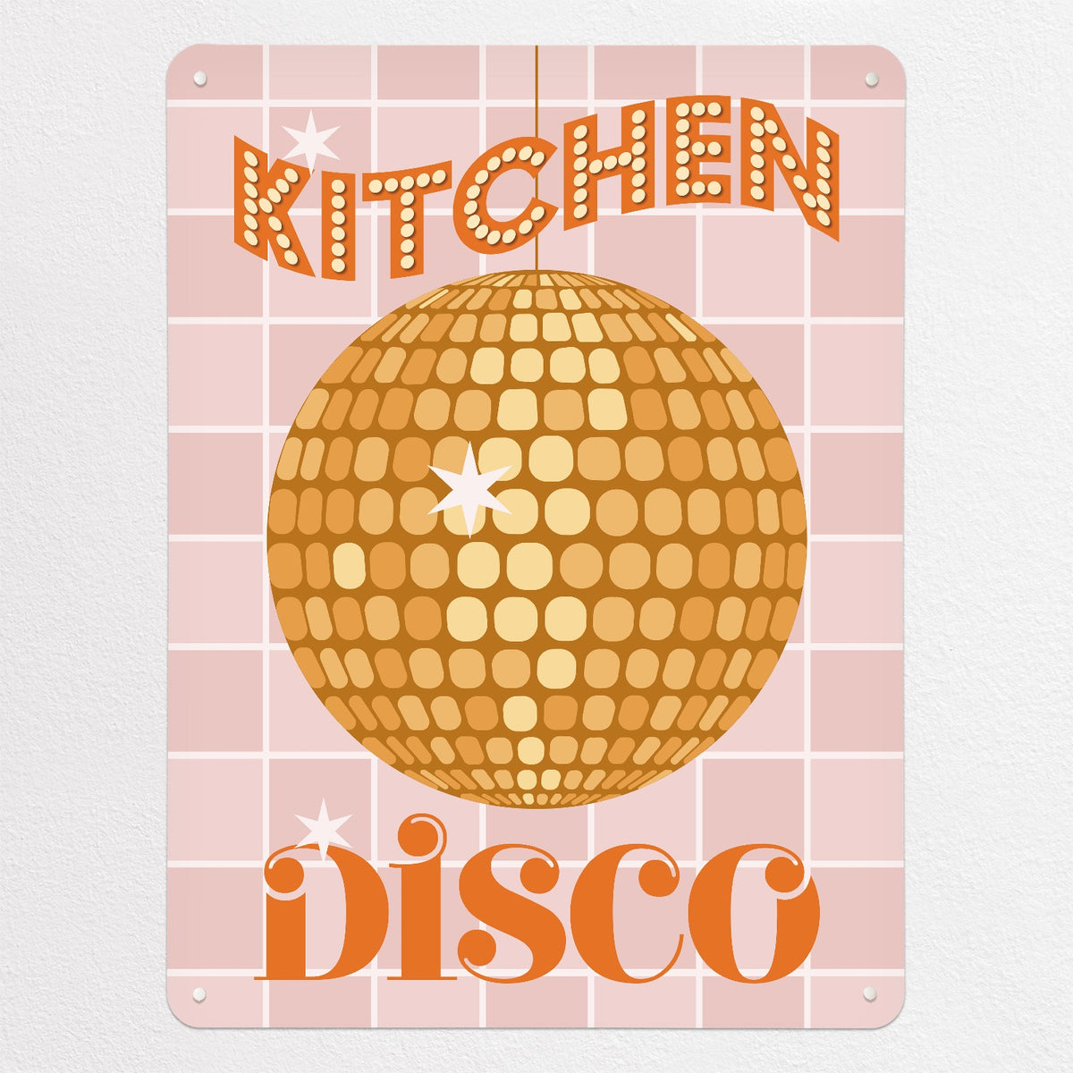 Kitchen Disco magnetic notice board in Yellow, large size, 75 × 100 cm