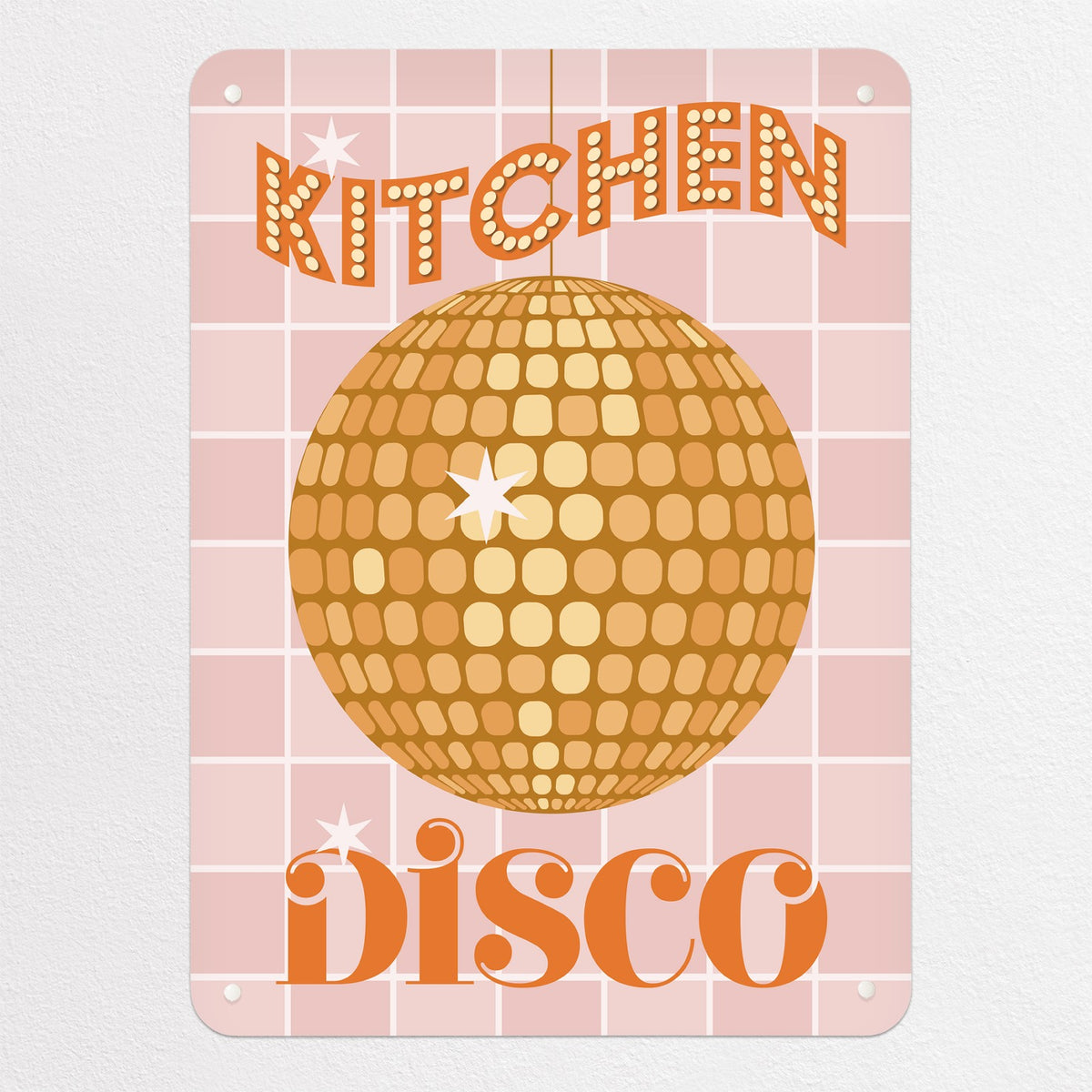 Kitchen Disco magnetic notice board in Yellow, medium size, 55 × 75 cm