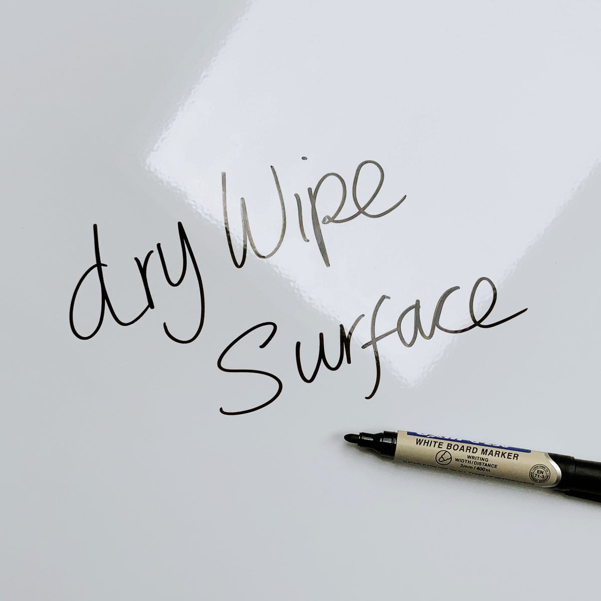 The words dry wipe surface written in marker pen on the London Skyscraper magnetic notice board