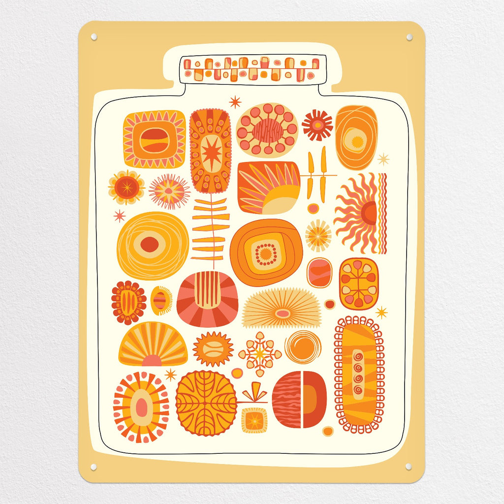 Lucky Jar magnetic notice board in Lucky Jar - Suns, large size, 75 × 100 cm