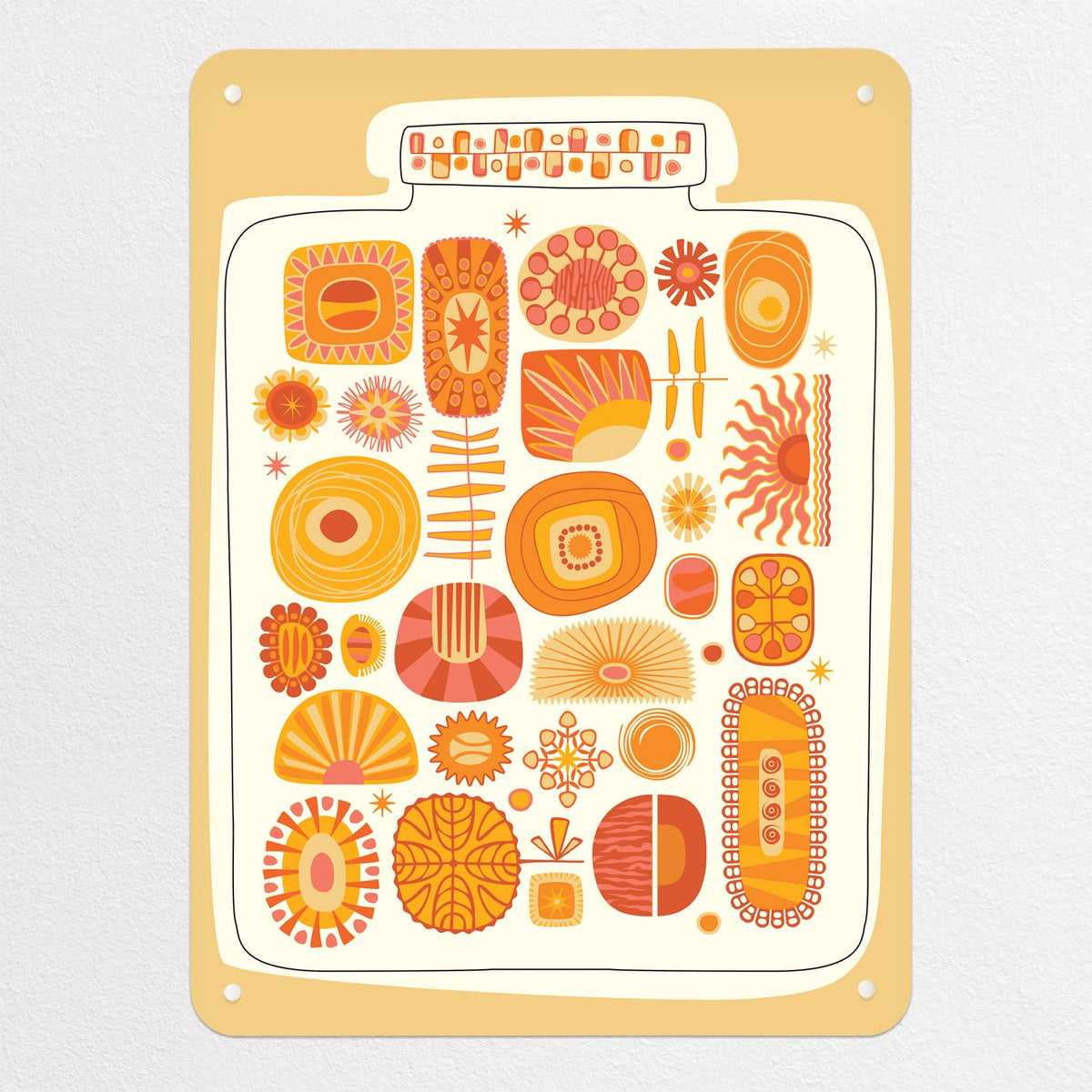 Lucky Jar magnetic notice board in Lucky Jar - Suns, medium size, 55 × 75 cm