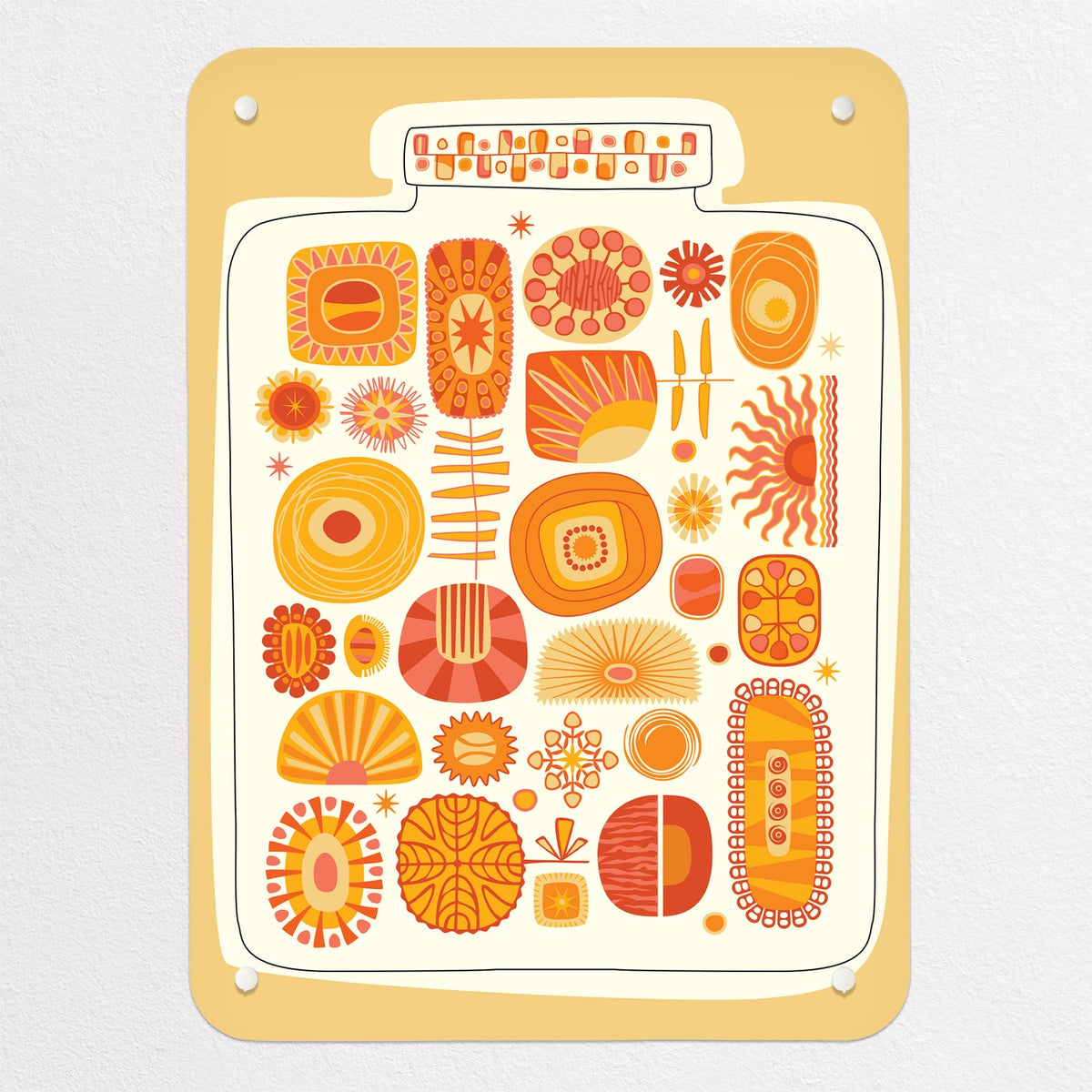 Lucky Jar magnetic notice board in Lucky Jar - Suns, small size, 40 × 55 cm