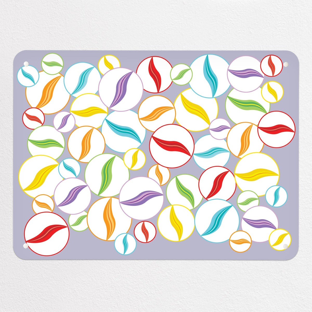 Marbles magnetic notice board in Marbles on Mauve, medium size, 75 × 55 cm