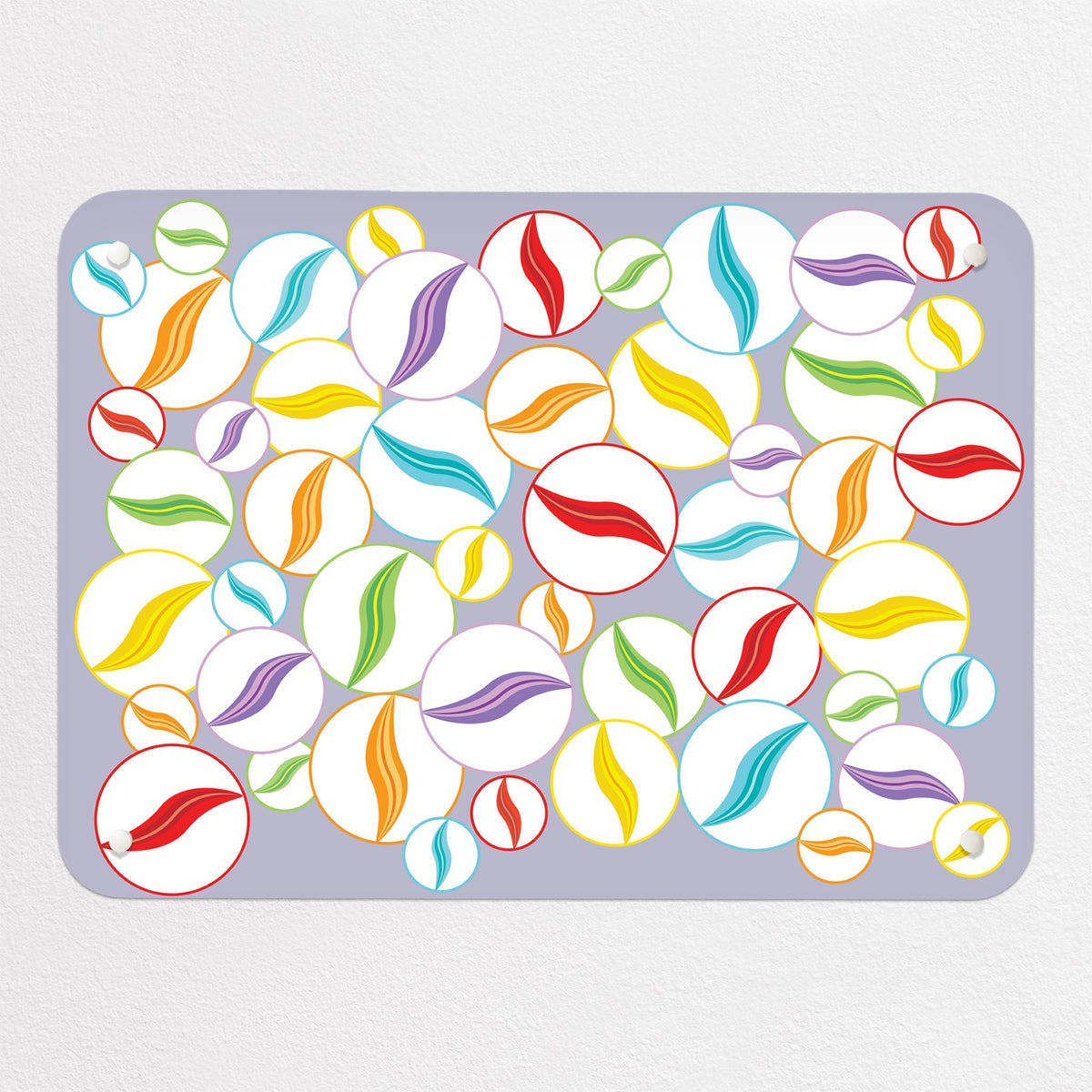 Marbles magnetic notice board in Marbles on Mauve, small size, 55 × 40 cm