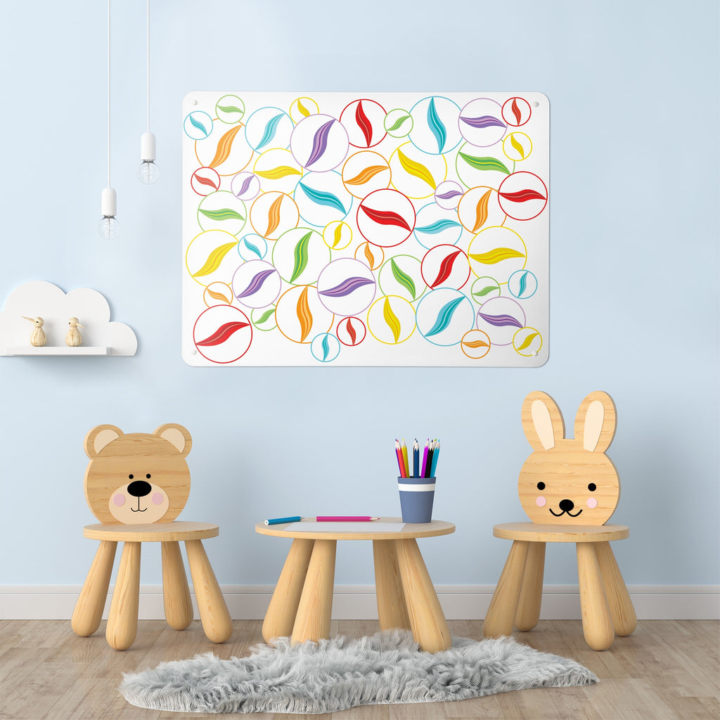 Marbles magnetic notice board in Marbles on White on the wall of a children's room