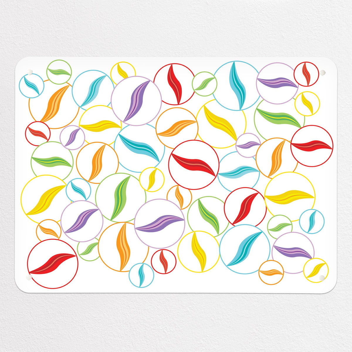 Marbles magnetic notice board in Marbles on White, medium size, 75 × 55 cm