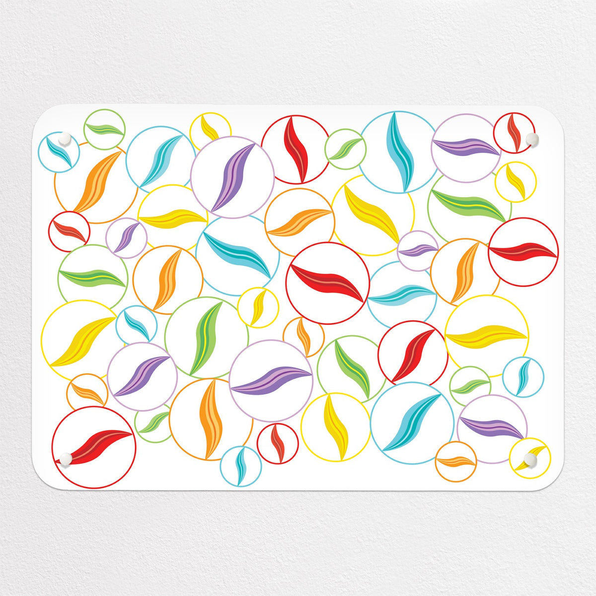 Marbles magnetic notice board in Marbles on White, small size, 55 × 40 cm
