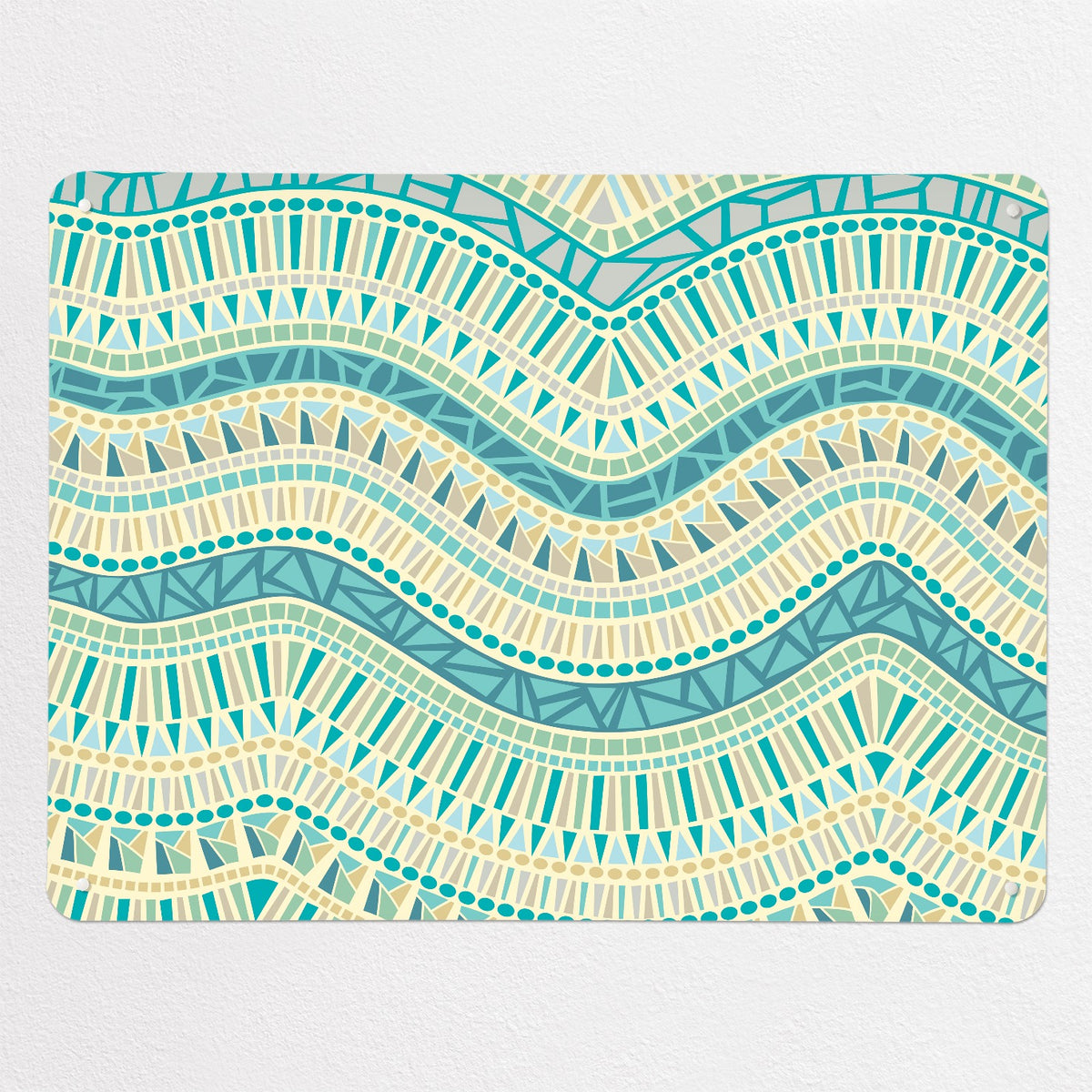 Mosaic Wave magnetic notice board in Ocean, large size, 100 × 75 cm
