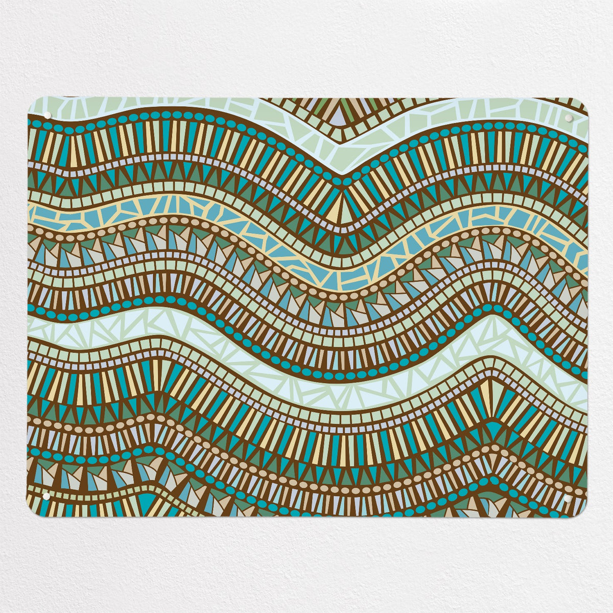 Mosaic Wave magnetic notice board in River, large size, 100 × 75 cm